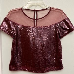 Short sleeve sequin shirt, worn once